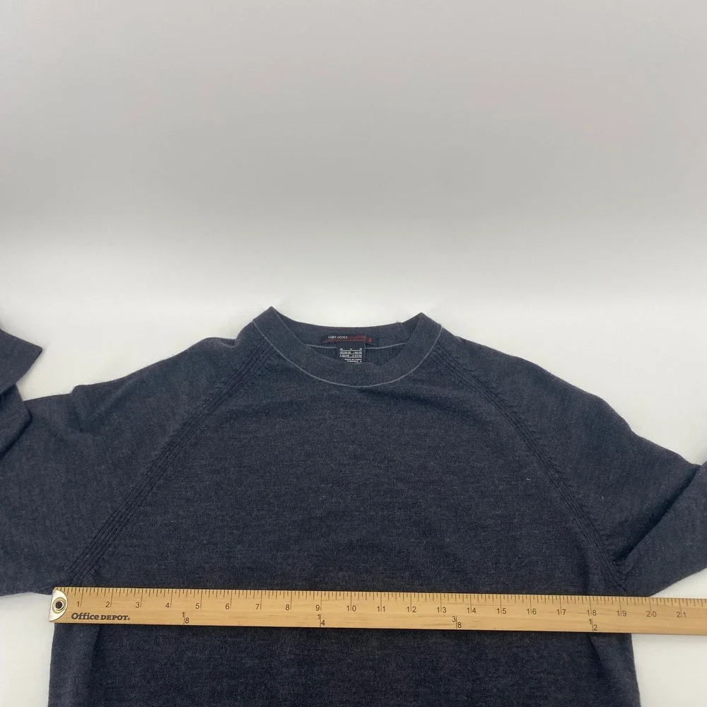 Tiger Woods Collection Sweater Mens Medium Gray‎ Merino Wool Crewneck